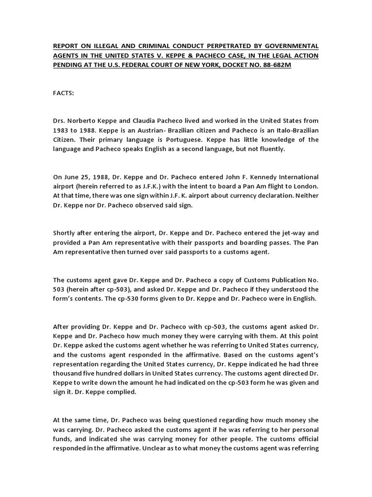 Report On Illegal and Criminal Conduct Perpetrated by Governmental