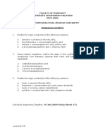 Pharmaceutical Organic Chemistry (Assignment 3) PDF