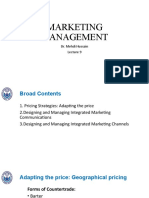 Marketing Management: Dr. Mehdi Hussain