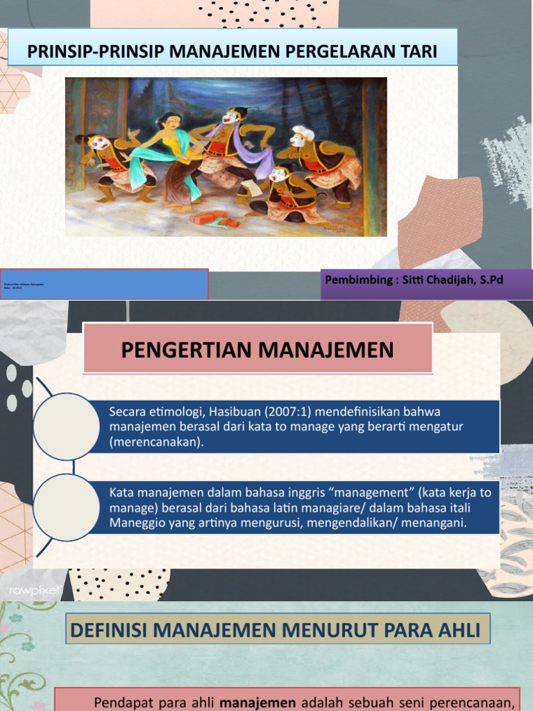 Prinsip Manajemen Pergelaran Tari