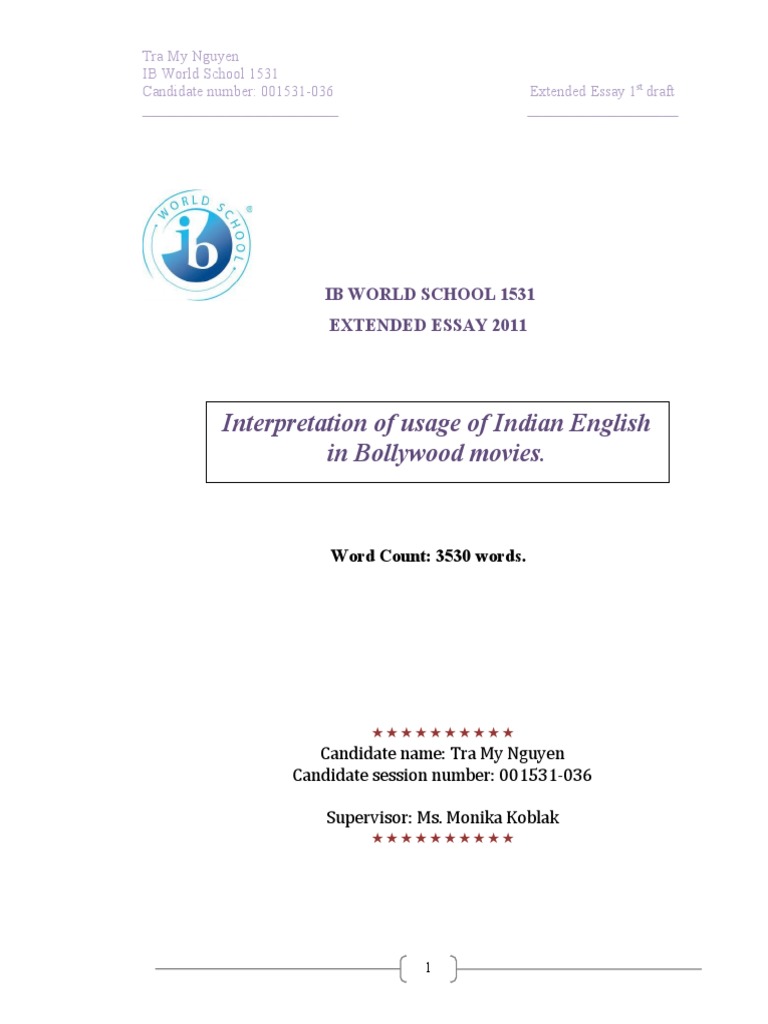 extended essay title page ib