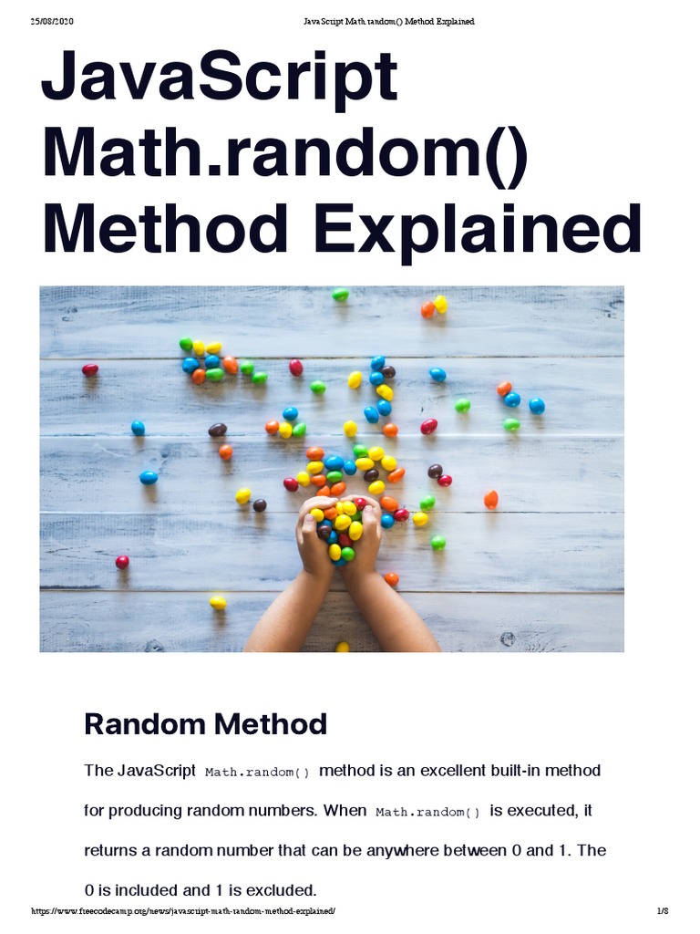 JavaScript Math - Random Method Explained | PDF | Rounding | Numbers
