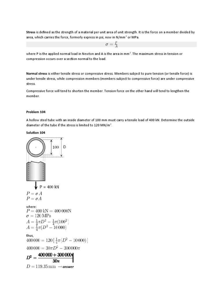 Stress | PDF | Stress (Mechanics) | Strength Of Materials