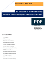 What Should Be The Structure of Practical Training Based On International Practices in Architecture?