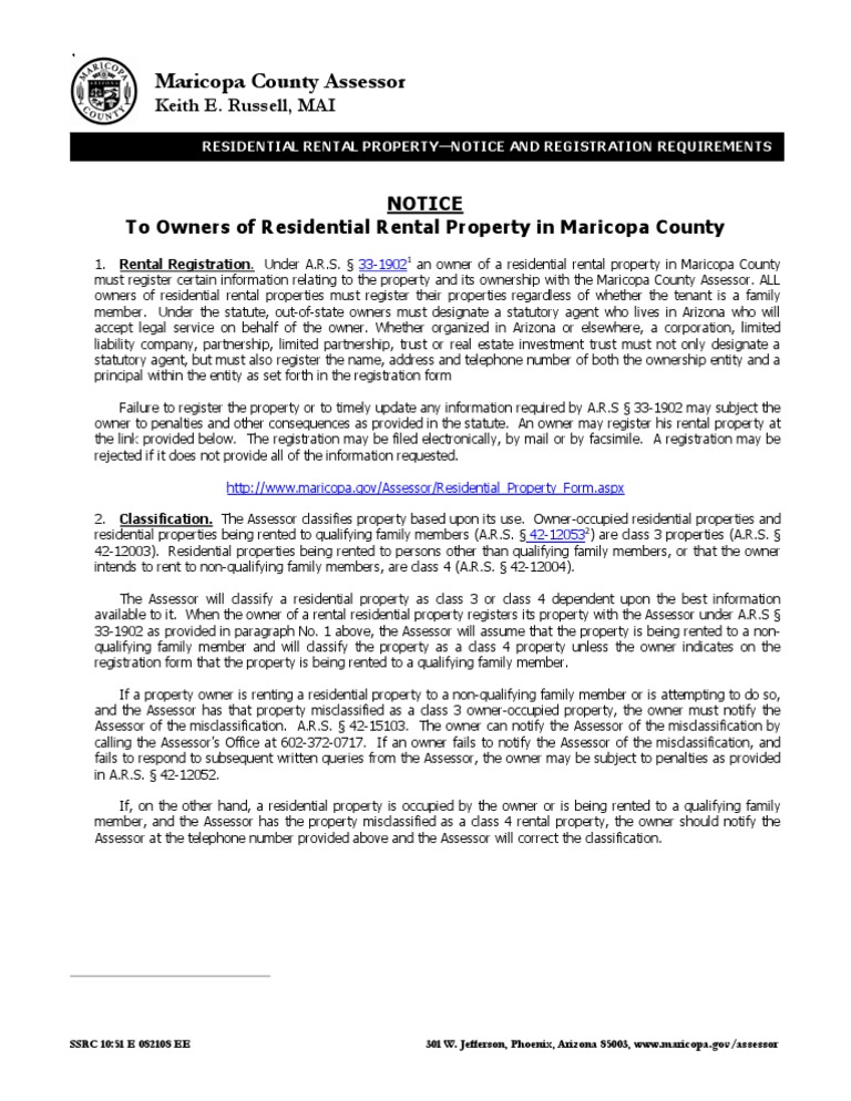 Notice Rental Property Registration PDF Ownership Renting