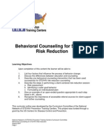 Behavioral Counseling For STD/HIV Risk Reduction: Learning Objectives