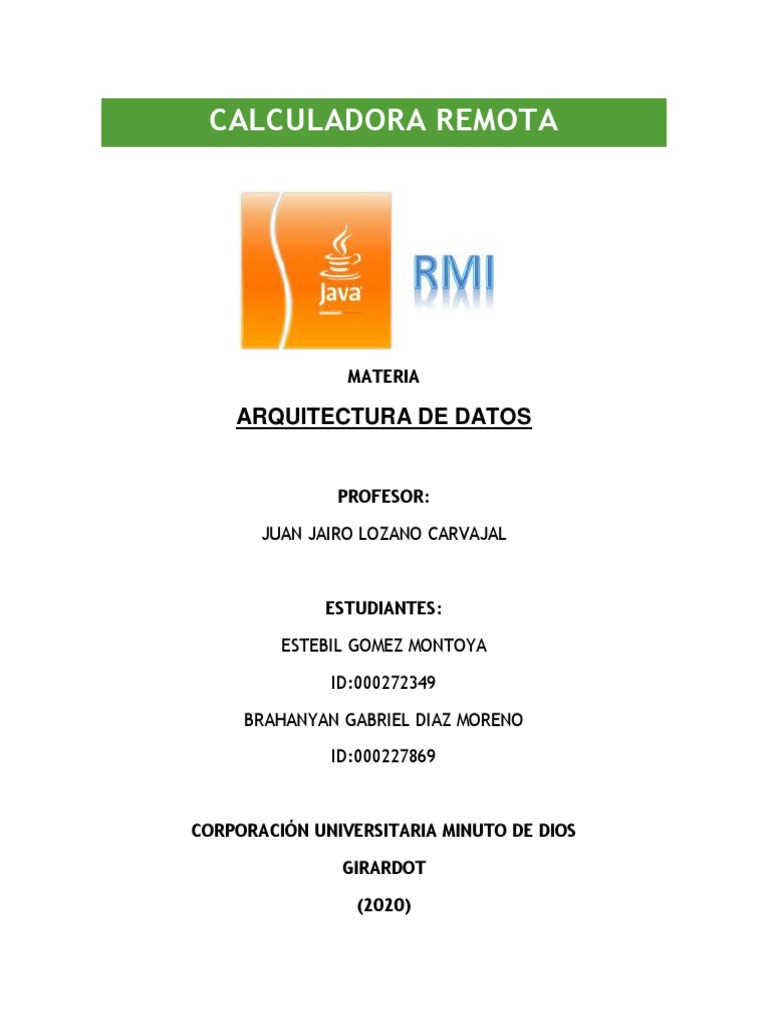 Calculadora RMI en Java | PDF | Java (lenguaje de programación ...
