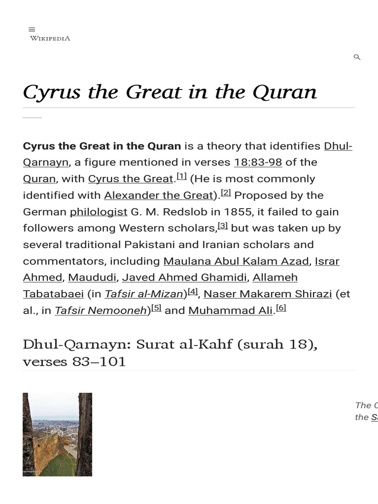 Cyrus the Great identified as Dhul-Qarnayn in the Quran | PDF ...