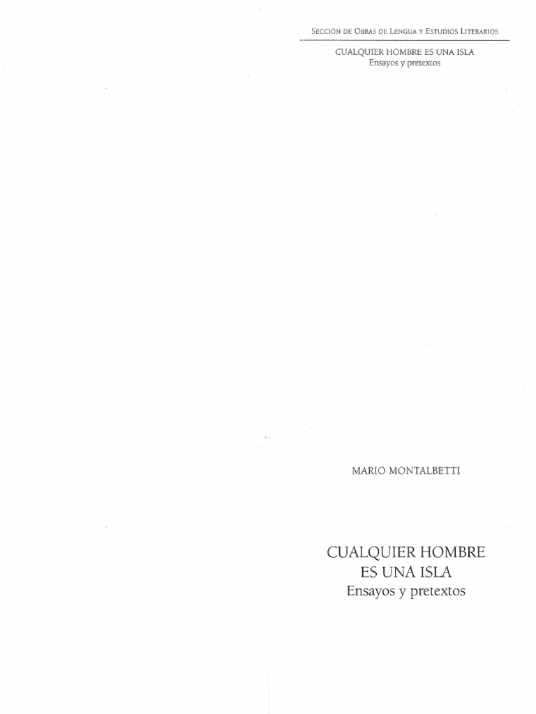 CUALQUIER HOMBRE ES UNA ISLA Mario