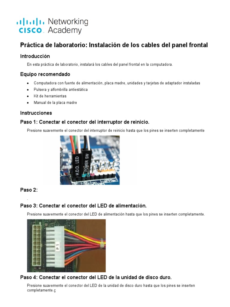2.1.7.8 Lab - Install The Front Panel Cables | PDF