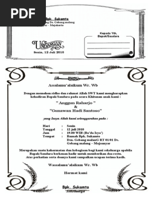 41 Contoh Undangan Khitan Buat Teman Gratis Terbaik