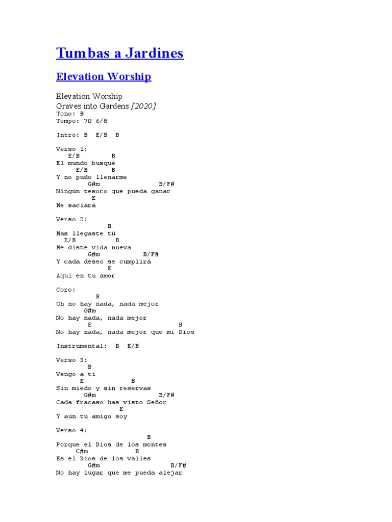 Tumbas A Jardines Elevation Worship PDF