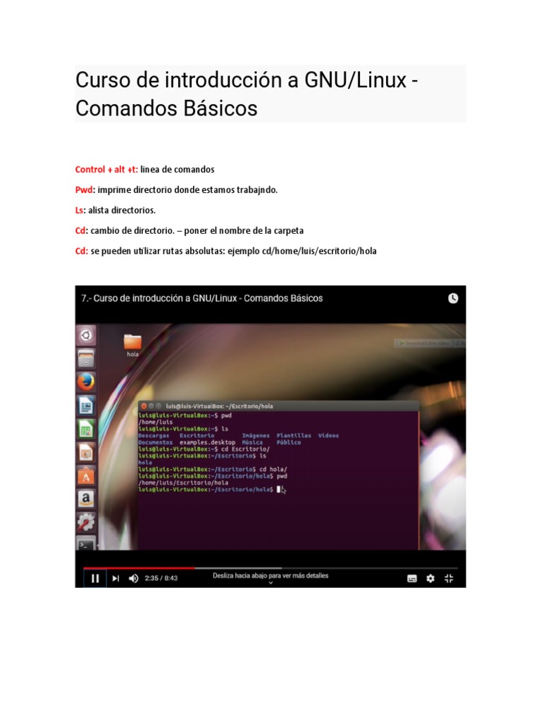 Comandos Básicos de GNU/Linux | PDF