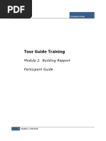 Tour Guide Training: Module 2: Building Rapport Participant Guide