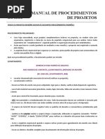 MANUAL DE PROCEDIMENTOS PARA PROJETOS
