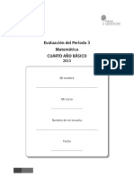 Evaluación Matemática Cuarto Básico