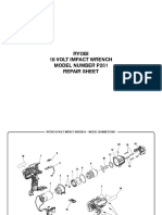 Ryobi 18 Volt Impact Wrench Model Number P261 Repair Sheet