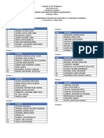 Tentative List of Rle Groupings For NCM 107 and NCM 112 For BSN Ii Students