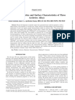 Mechanical Properties and Surface Characteristics of Three Archwire Alloys