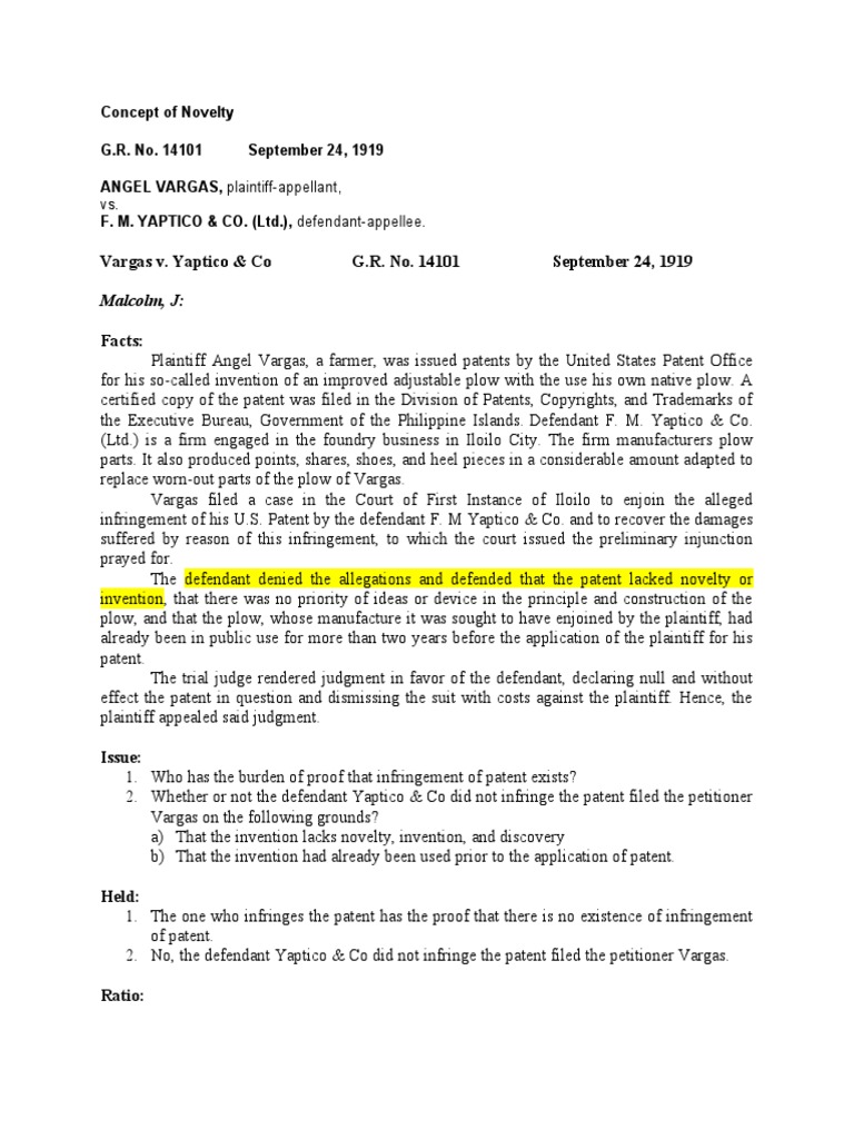 Concept of Novelty, Inventive Step, and Utility Model Cases | PDF ...