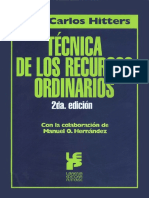 TECNICA DE LOS RECURSOS ORDINARIOS - Hitters, Juan Carlos PDF