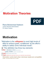 Motivation Theories: Rana Muhammad Nadeem