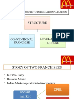 Structure Structure: Conventional Franchise Conventional Franchise Developmental License Developmental License
