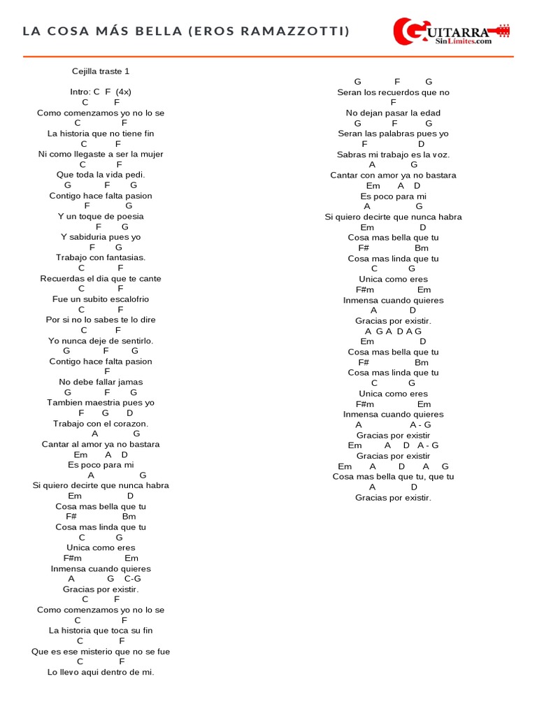 lacosamásbellaacordesErosRamazzotti PDF Entretenimiento (general)