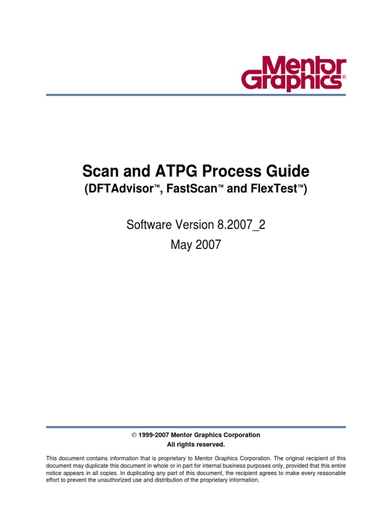 Scan and Atpg Process Guide: (Dftadvisor, Fastscan and Flextest) | PDF ...