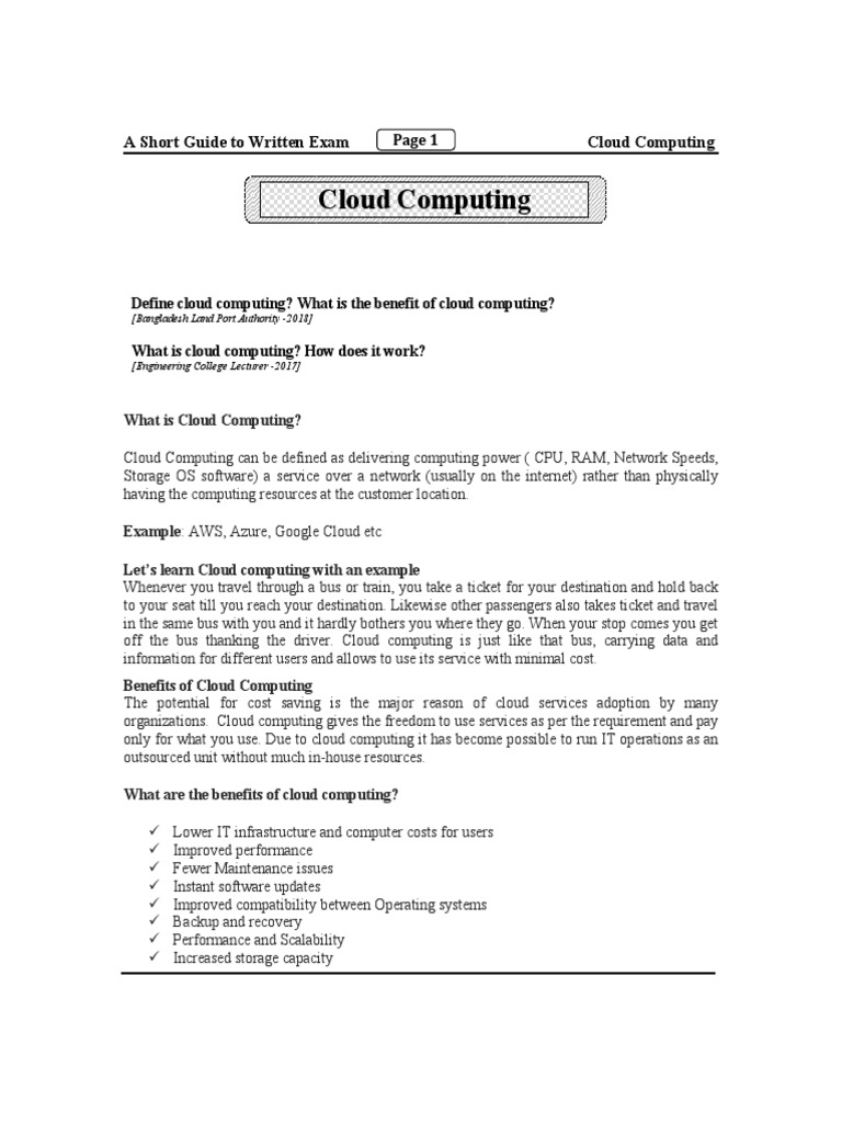Cloud Computing: Benefits and Types Guide | PDF | Cloud Computing ...