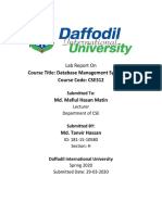 Database Lab Report on Joining Tables, Clauses and Joins