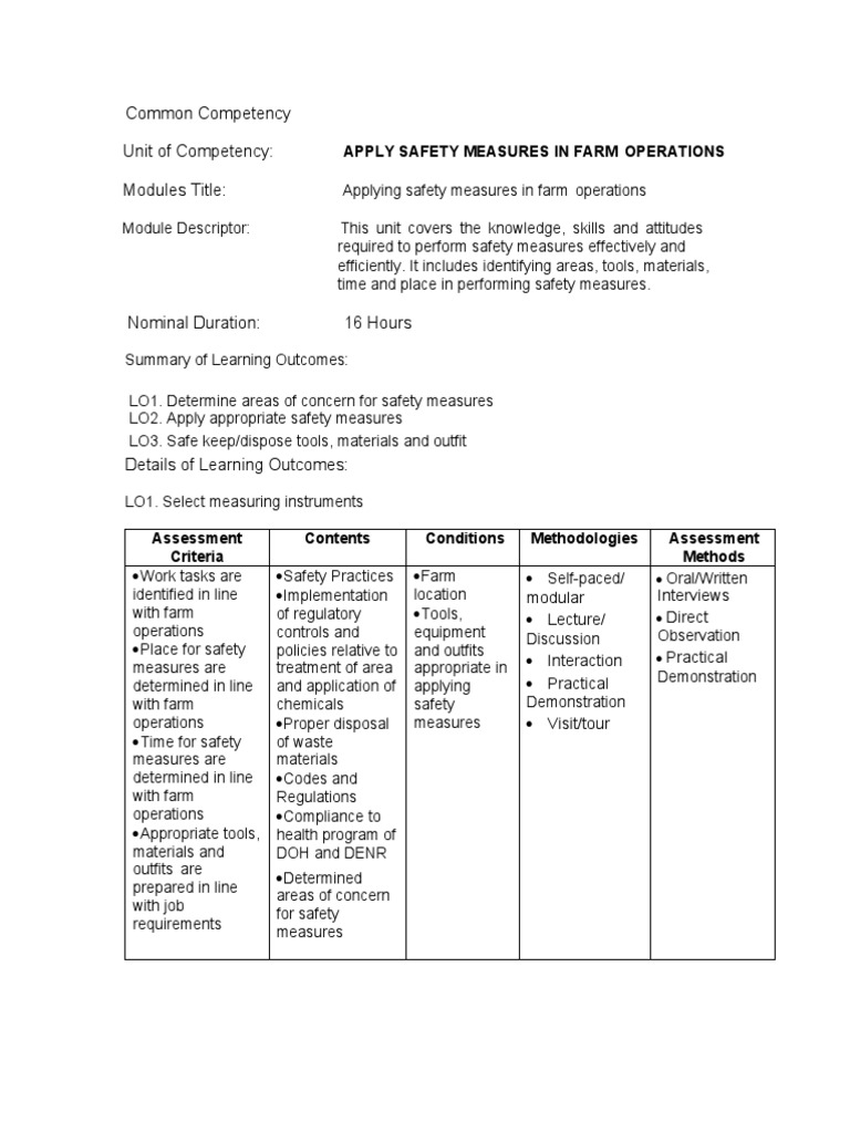 Farm Safety and Tool Usage Training | PDF | Competence (Human Resources ...