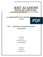 Judicial Review of Presidential Proclamation Under Article 322 BY LAVANYA S