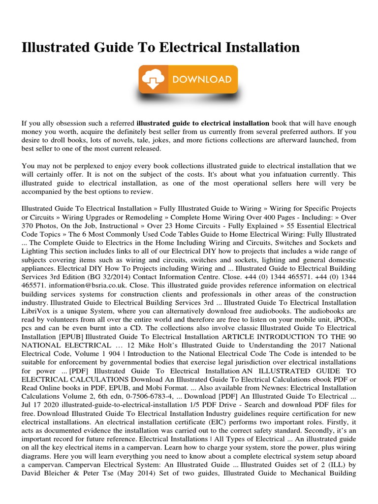 Illustrated Guide To Electrical Installation | Download Free PDF