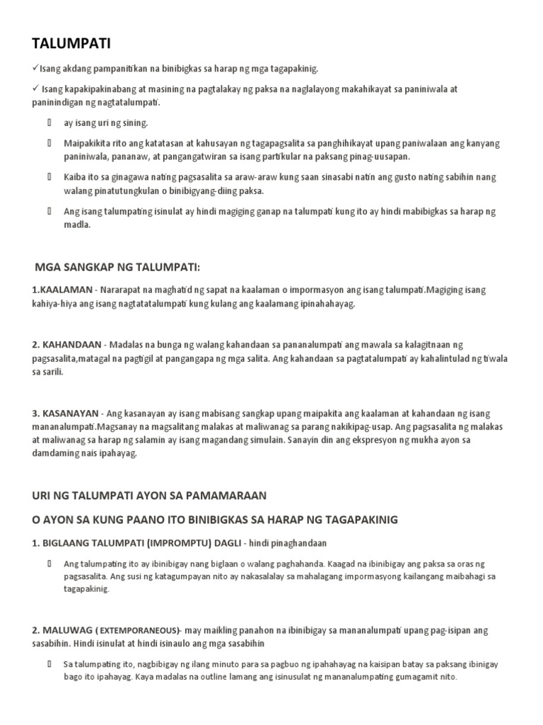 Talumpati | PDF