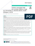 Prevalence and Factors Associated With Intestinal Parasites Among Children of Age 6 To 59 Months In, Boricha District, South Ethiopia, in 2018