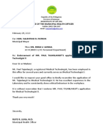 Letter For Employment Promotion