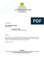 Letter of Quarantine of Employees
