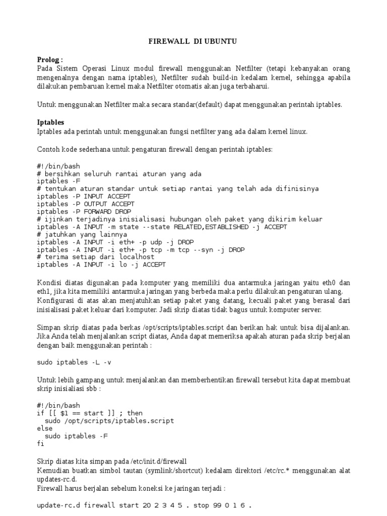 Firewall in Ubuntu | PDF