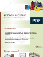 Let'S Go Shopping: Reported Speech - Embedded Questions