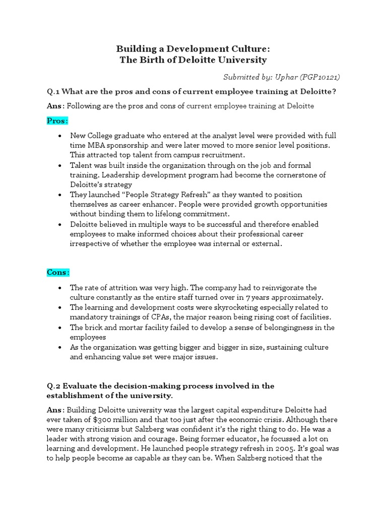 Building Deloitte University: A Training Revolution | PDF | Economies ...