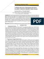 Adoption of Best Human Resource Management Practices Among Private Secondary Schools in Kisumu County, Kenya