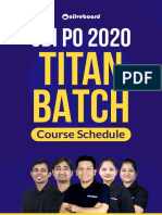SBI PO 2020 - Titan Batch (English - Bilingual) Daily Course Schedule