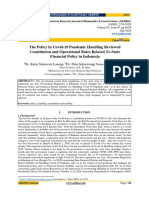 The Policy in Covid-19 Pandemic Handling Reviewed Constitution and Operational Rules Related To State Financial Policy in Indonesia