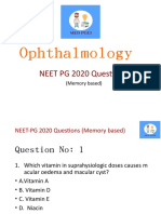 Ophthalmology: NEET PG 2020 Questions