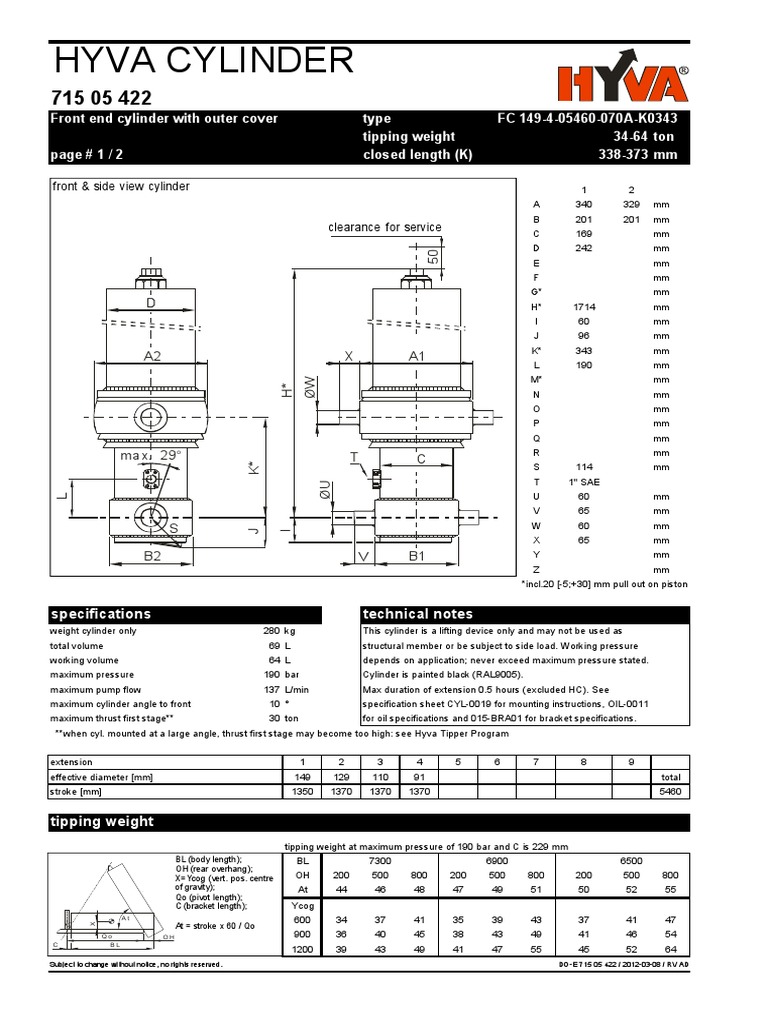 Hyva Cylinder | PDF | Machines | Manufactured Goods