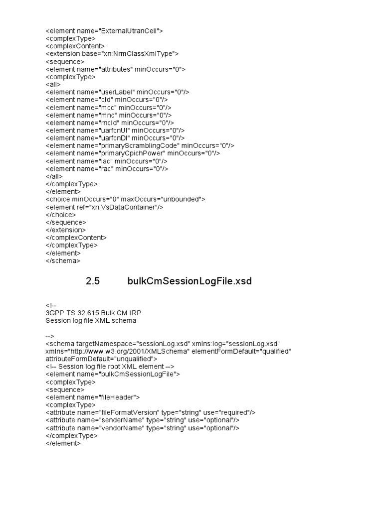 XML Schema for 3GPP Session Logs | PDF | Computers | Technology ...