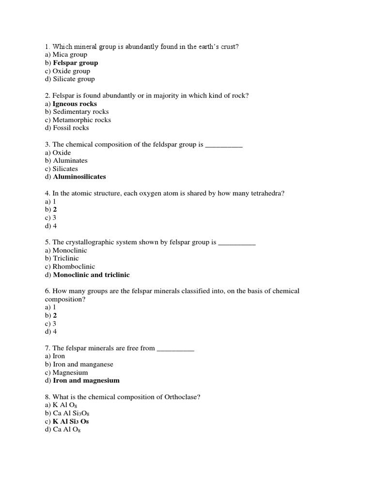 Geology MCQ | PDF | Fault (Geology) | Minerals