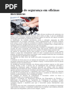 Medidas de segurança em oficinas mecânicas