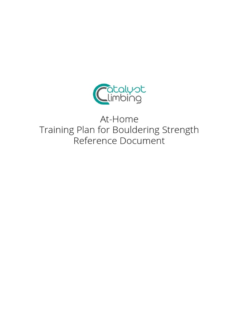 Catalyst At-Home Training Plan Reference Document 1.1 PDF | PDF ...